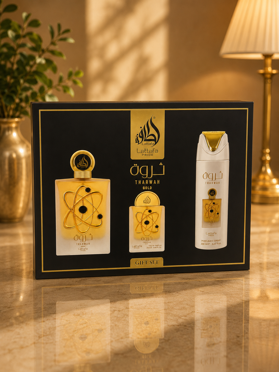 Tharwah Gold Gift Set – Lattafa Pride